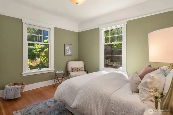 This is the back bedroom, number two of four bedrooms. This is the back bedroom, number two of four bedrooms.