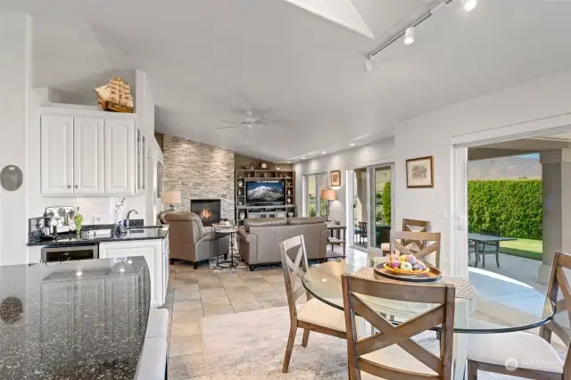 Dining area into living room