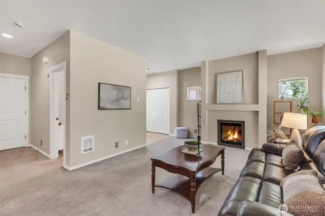 Yes, living room that has a powder room coming from the garage