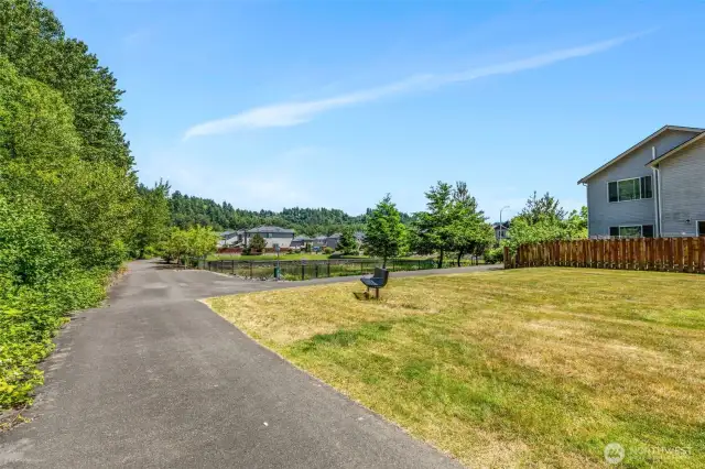 Walking trails and park in the back of the house