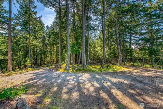 Circular driveway.