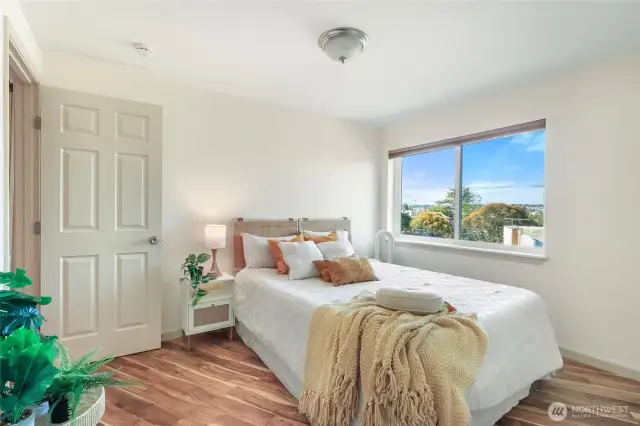 Your queen bed will look great here.