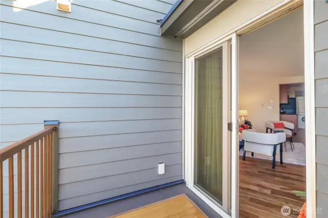 Enjoy your morning beverage on your private balcony.