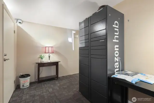 Enjoy package security with Amazon Lockers in the 1st floor rear lobby.