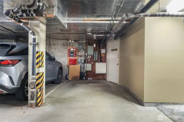 Unit comes with a single parking space (29) in the secured garage.
