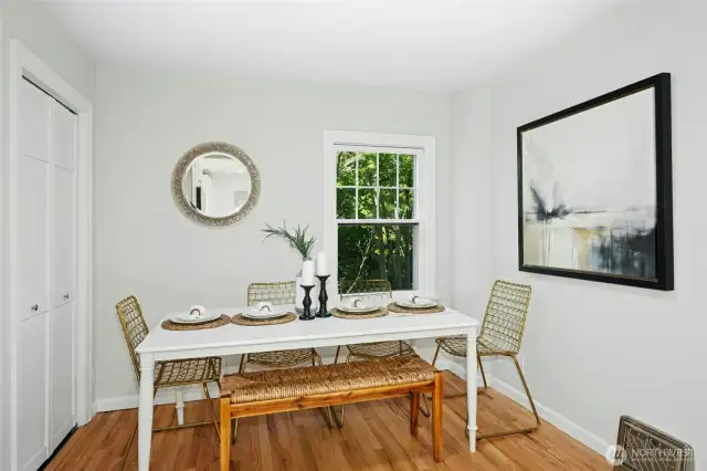 Dining room with walk-in pantry to your left