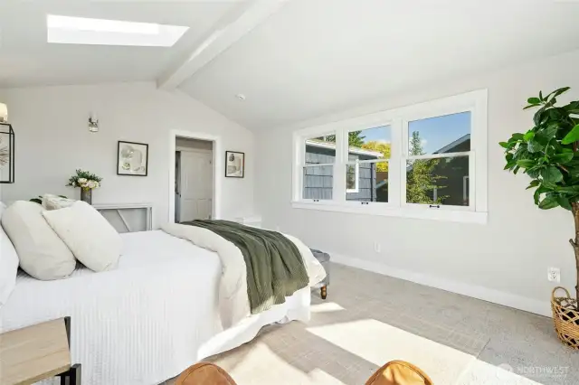 Upstairs primary bedroom with access to primary full bath