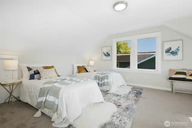 Second upstairs spacious bedroom with alcove to the right (unseen)