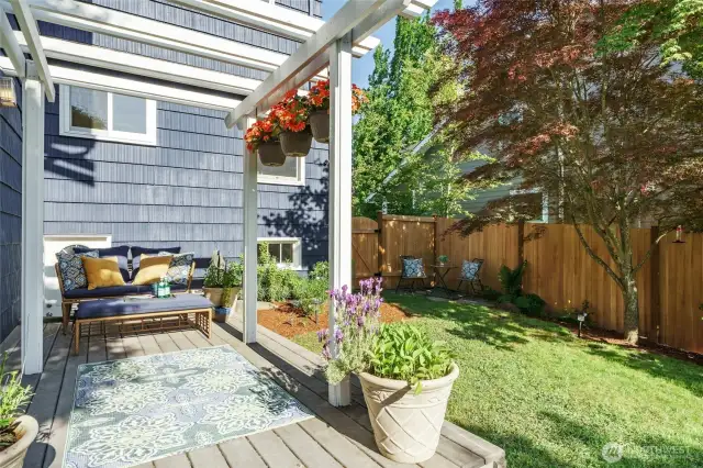 Behind the outdoor seating, you will see the door to access the basement from an outdoor entrance, as mentioned in an earlier photo