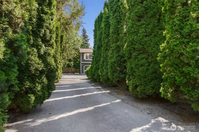 Private Driveway provides secluded setting