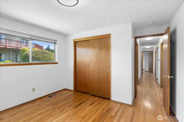 The second of three bedrooms.
