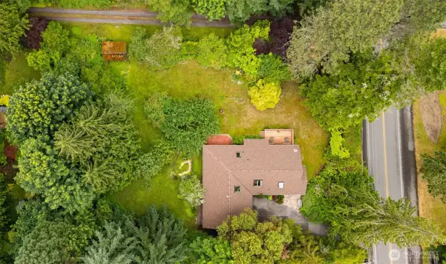 Looking down on the home and property that is simply magical!