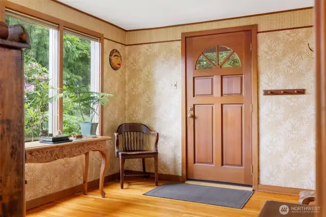 Looking back at the front entry with the gorgeous fir floors.