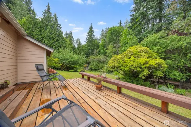 The privacy of this .63 acre parcel is just amazing to have in town and so close to the lake and trails.