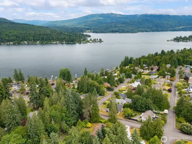 The home is at the bottom of this photo in the center and you can see how close you are to Lake Whatcom and there is a public access where Fairview/Cable St/Lake Whatcom Blvd all meet. There are also trails off Fremont St and Lakeview to the Galbraith Trail system.