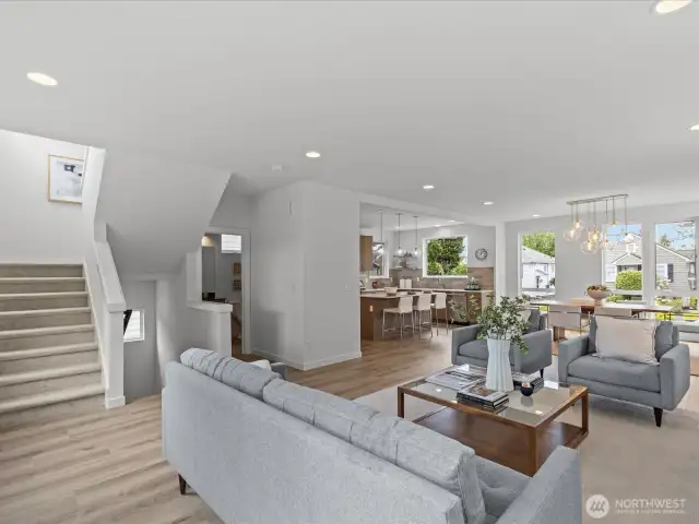 Inviting and open, great room concept!  Model home.