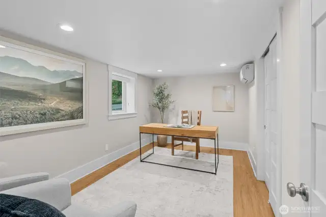 Optional 4th bedroom or office space featuring a large closet and efficient mini-split for year-round comfort.