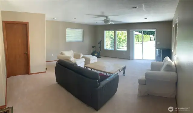 Back family room with doors to deck