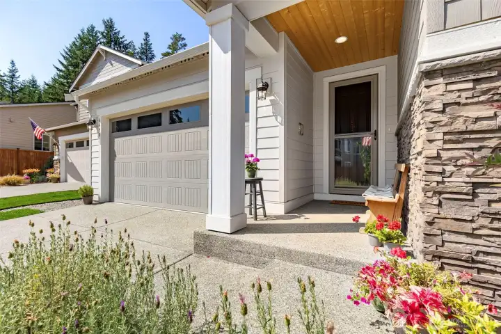 Beautiful updated stack stone and concrete siding.