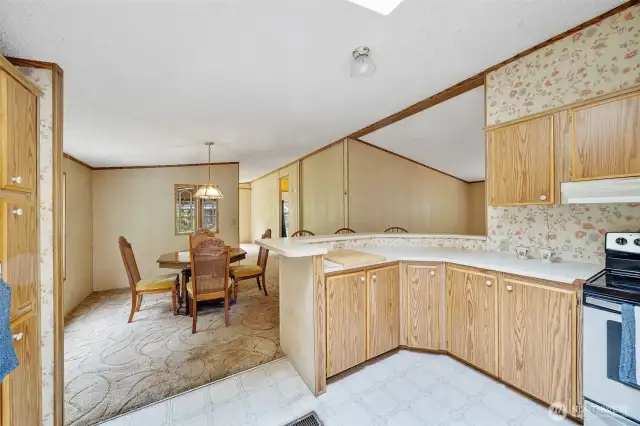 View from Kitchen towards the dining room/ family room