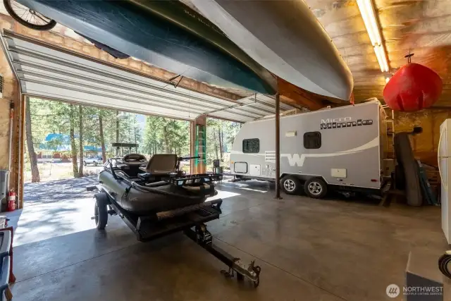 Hang your canoes or bikes overhead with lots of clearance below.