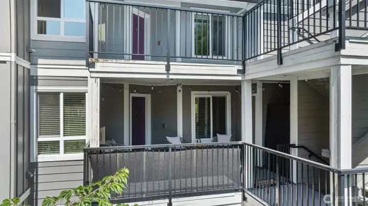 Close up of covered patio area