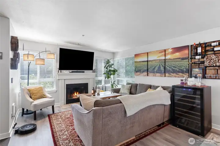 Wood blinds with lots of natural light