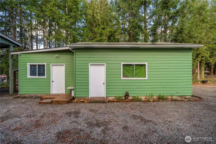 Large detached garage with studio/office space