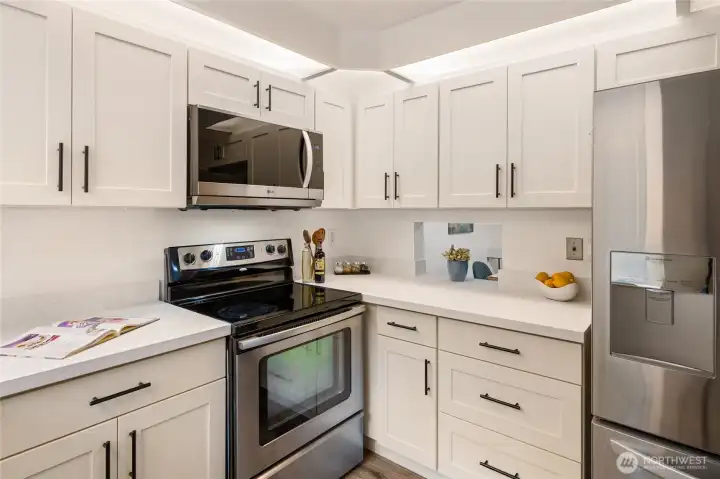 A newer dishwasher, microwave and refrigerator are all here for your convenience.