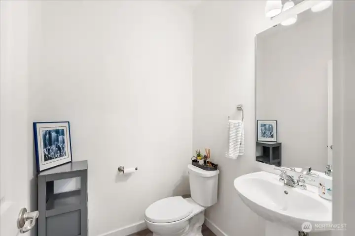 Half bath near the main floor bedroom. Half bath near the main floor bedroom.