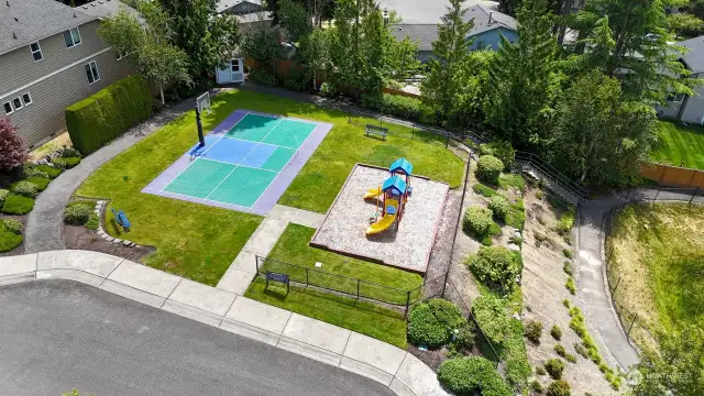 Low monthly HOA dues! Community offers pathways plus park with playground and sports court with basketball hoop, just a short stroll from the property.