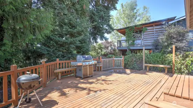 Heading to the far end of the deck you will find more space with benches and room for BBQ's.