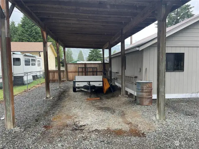 Carport with RV parking