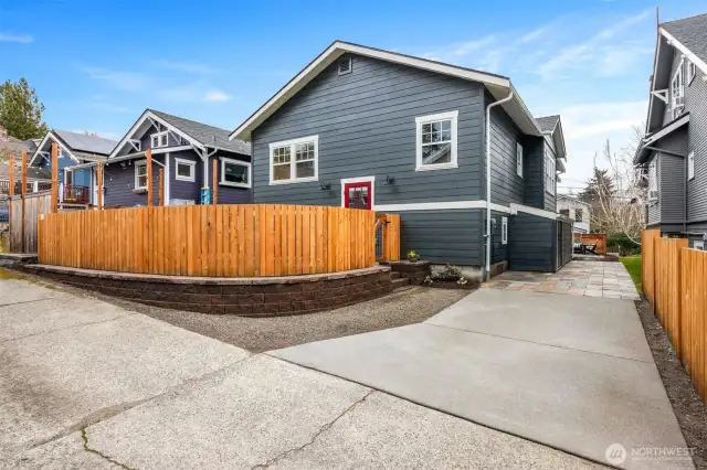 Driveway with alley access.