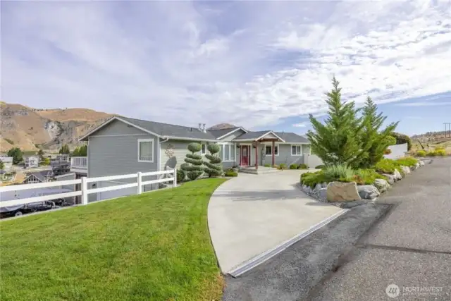 Circular driveway.