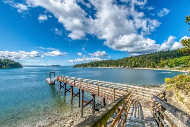 Shared dock with power and water.