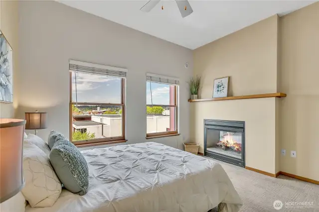 Love the cozy gas fireplace!