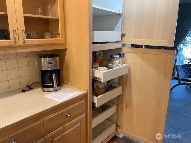 Custom cabinets pull out shelves