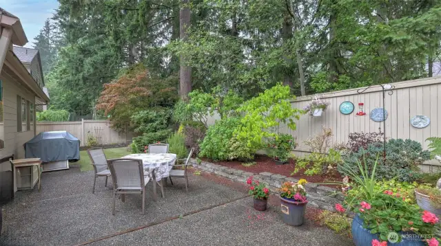 The backyard has the perfect size.  Almost fully fenced 2 gates would easily be installed.