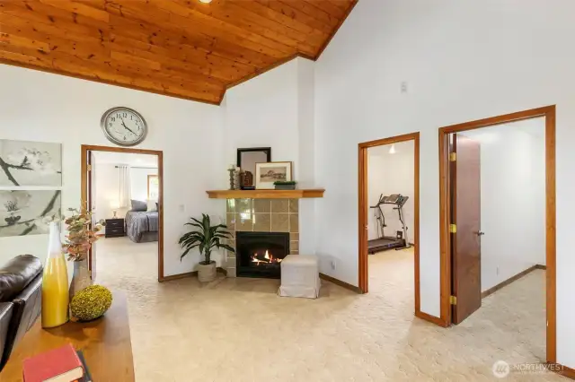 French doors to the vast yard and deck.
