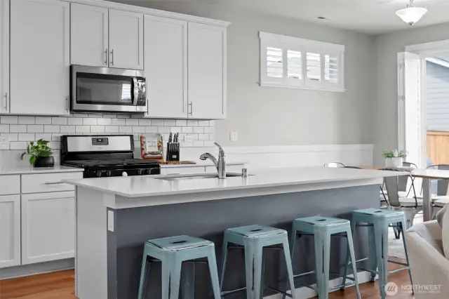 Stainless steel appliances.