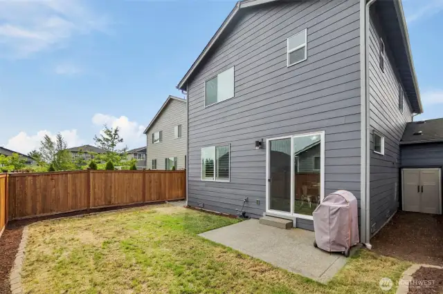 Fully fenced backyard.