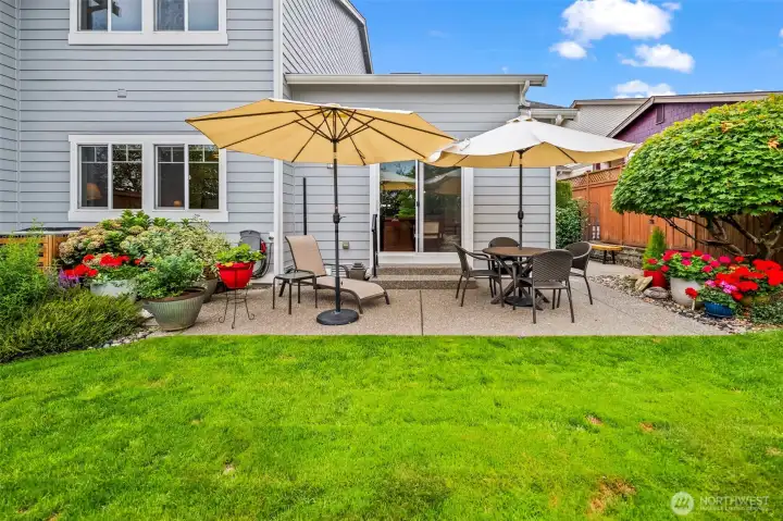 This back patio is ideally suited for BBQ grilling and relaxing.