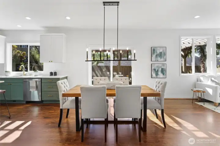 Gracious dining area.