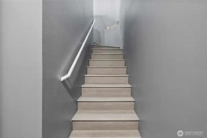 Stairs to living area