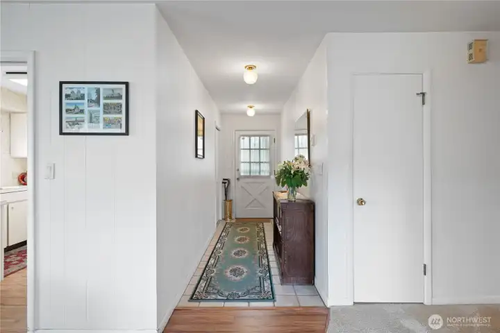 Entry hall with coat closet
