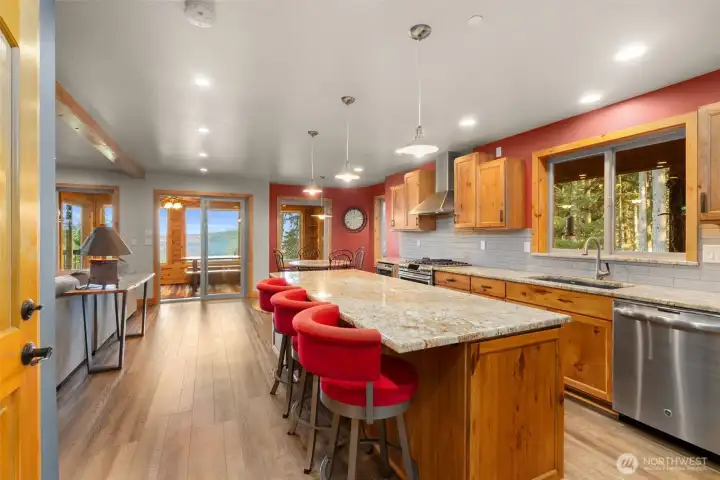 Entertainers Kitchen- Large island with granite countertops.