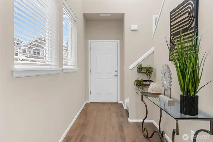 Looking towards the front door from the entry.