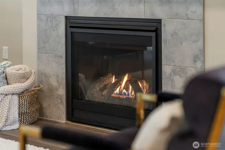 The cozy gas fireplace is a a natural gathering spot.