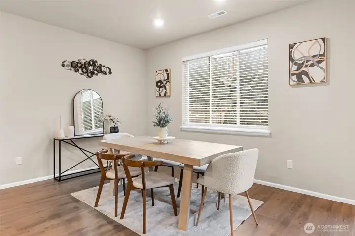 Generous sized dining area.